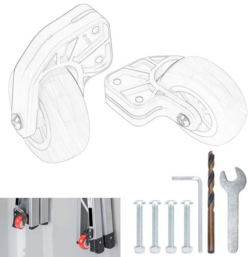 10940 Tip & Glide Wheel Kit Compatible with Little Gia-nt Ladders Without Wheels for Multi-Position Ladders, Included Hardware, Hrill bit, Wrench - Ladder Accessory
