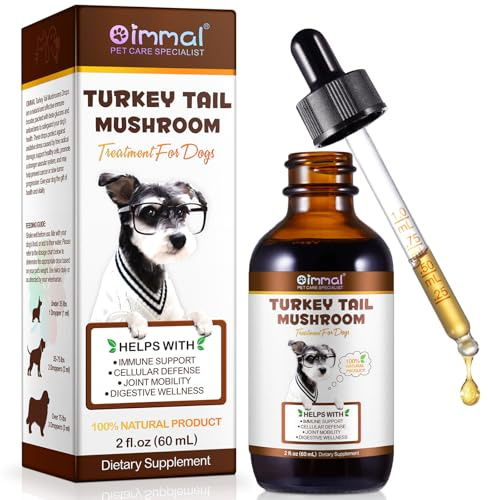 Turkey Tail Mushroom for Dogs - Critical Immune Defense Dogs, Turkey Tail Mushroom Liquid Extract for Immune & Digestive Drops for Pet, with 5X Mushrooms, Turmeric & Probiotic
