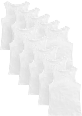 NEXT Mädchen Trägertops mit Spitzenbesatz, 10er-Pack