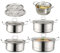 Ollas De Cocina Con Tapas - Ollas Y Sartenes | Juego De Fool De Inducción | Kit De Ollas Profesionales Para Verduras Al Vapor, Preparación De Sopas En Estofados, Restaurante De Cocina
