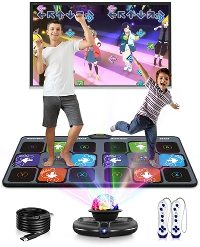 Acelufly Interaktive Flanell-Tanzmatte mit Kamera für TV, rutschfeste Tanzmatte für Kinder Erwachsene Mädchen Jungen, Ideal als Geburtstags