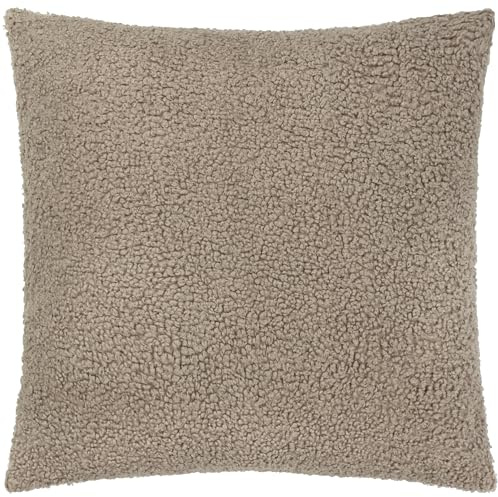 Yard Cabu Cushion Cover (Taupe, 55 x 55 cm) | Scandi Minimalist Chunky Boucle Textured Decorative Case