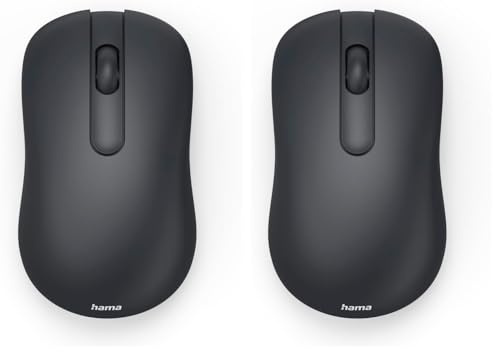 Hama Maus kabellos (optische Funkmaus ohne Klickgeräusch, für Rechtshänder/Linkshänder, 3 Tasten, 1200 DPI, 2,4 GHz Technologie, Standby Modus, ideal als Computermaus, Laptopmaus) schwarz