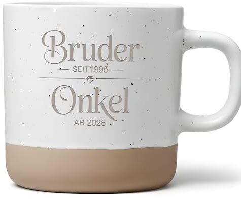 Personalisierte Bruder und Onkel Tasse für Bruder Onkel werden Schwangerschaft verkünden Baby News Familie Geburtstag idee Kaffeetasse (Einseitig Graviert)