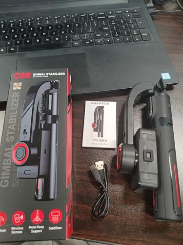 Stabilizzatore Gimbal Estensibile 3 - in - 1 per Smartphone - Selfie Stick e Treppiede Compatto Nero - Stabilità Avanzata, Batteria a Lunga Durata, Ideale per Vlog e Streaming