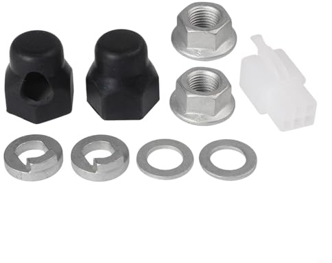 Honseadek Set di dadi di bloccaggio per bicicletta elettrica con rondella e copertura, albero in acciaio al carbonio da 12 mm e 14 mm per una vestibilità sicura (anteriore 12 mm)