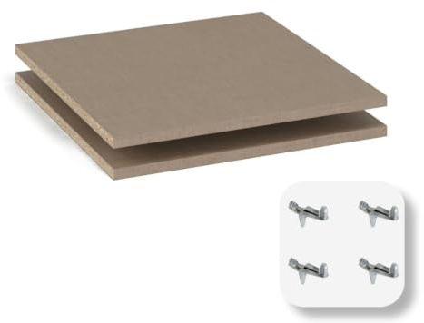 Rauch Möbel ZUBEHÖR, Einlegeböden 2er-Set, Leinenoptik, Maße 43x6x47 cm | Regalböden für Schränke der Serien Mylora und Lunik, für Elementbreite 45 cm