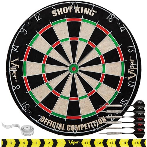 Viper Unisex-Erwachsene Shot King Dartscheiben-Set mit Stahlspitze, Schwarz, 17.75 inch