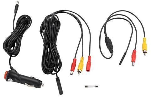 REARMASTER RCA Video Kabel & Stromkabel für Rückfahrkamera und Monitor, KFZ-Zigarettenanzünder mit 12V
