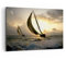 Wandbilder Dekoration Wohnzimmer Schiff Sonnenuntergang Sonne Landschaft Bilder auf Leinwand 120x80cm Leinwandbild Schlafzimmer Deko Wand Kunstdruck Art Groß XXL Wanddeko Bild Canvas AA120x80-3158