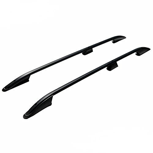OMAC Relingträger Dachträger Dachgepäckträger Kompatibel mit Renault Kangoo II 2008-2021 Langer Radstand | Fahrradträger Dachboxen Dachgepäckablage Dachteile Eloxiertem Aluminium Schwarz mit TÜV ABE