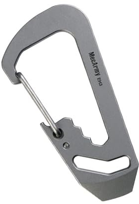 MecArmy EH3 Titanium/Copper Anti-Lost EDC Keychain Carabiner, Multitool Ultralight Carabiner Keychain + Pry Bar + 3 Sizes Hex Wrenches + Bottle Opener (Titanium)