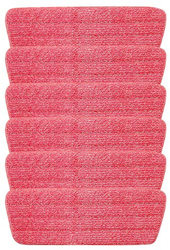 AMOS Spray Mop Refill Replacement Spare Reusable Washable Microfibre Pad Cloth for Hardwood Laminate Wood Vinyl Tiles Kitchen Bathroom Floor Cleaning (6 Refills)