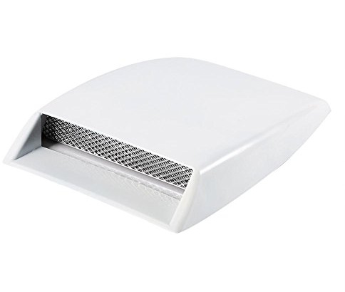 Fydun Flujo de Aire Decorativo del Coche, Capilla de Admisión Universal Capucha de Ventilación de Capó de Bonete Capucha Cubierta(Blanco)