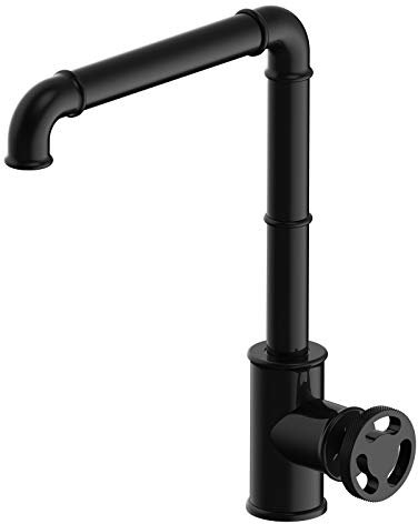 Küchenarmatur Vintage Steampunk Industrieller Stil Sinken Wasserhahn, Schwarz Retro Messing Mischbatterie, für Hotel Küche Spüle Spültischarmatur & Bad Waschtischarmatur Waschbecken Armatur