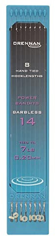 Drennan Hooks to Nylon Plate Length 6 inch Power Bandit Size 14