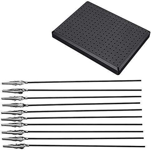 Spray Paint Clamping/Model Standing Base with 10 Metal Wire Alligator Clamps Long-Tailed Clip Clasp for Airbrush Hobby Modeling DIY Card Photo Memo Models Assemble