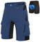 Cycorld MTB Hose-Kurz-Herren-Fahrradhose-Gepolstert, Schnelltrocknende MTB Shorts Radlerhose Atmungsaktiv Radhose Herren Kurz mit Verstellbaren Klettverschlüssen(Indigo, M)