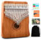 YUNDIE Kalimba Daumenklavier, tragbares 17 Tasten Mbira Fingerpiano mit Stimmhammer und Lernanleitung, Musikinstrumente Geburtstagsgeschenk für Kinder Erwachsene Anfänger Profi (Braun, 21 keys)
