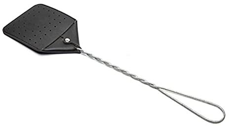 Fencelly Fliegenklatsche aus Kunstleder, 51,8 cm, robust, mit robustem Eisengriff, verlängerter Mückenklatsche