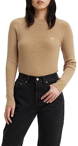 Levi's Damen Crew Rib Sweater Pullover Sweatshirt, Travertine, XL