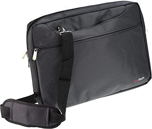 Navitech Black Sleek Water Resistant Travel Bag - Compatible with DBPOWER 12.5 Portable DVD Player