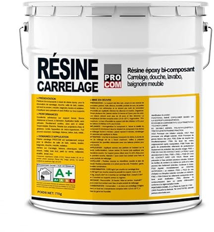 Vernice piastrelle, resina epossidica pavimento e parete piastrellata, doccia, lavabo, vasca, mobile PROCOM 1kg