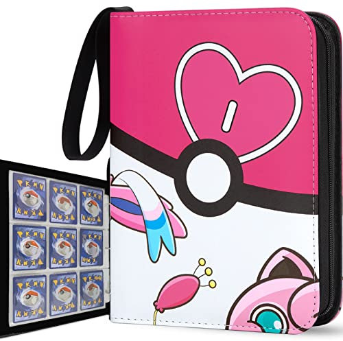 Carpeta de tarjetas de intercambio con 9 bolsillos, 720 bolsillos, colección de juegos de cartas coleccionables con mangas, color rosa