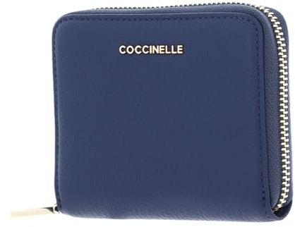 COCCINELLE Metallic Soft Leather Zip Around Wallet Mirtillo