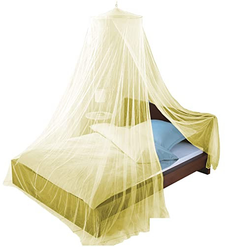 Just Relax Dekoratives elegantes Betthimmel-Set, inkl. vollständigem Aufhängeset, ideal für den Innen- und Außenbereich, zum Abdecken von Betten, Kinderbetten, Hängematten (Gelb, Twin/Full)