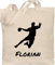 Baumwolltasche - Geschenke Handball Zubehör - Handballer Silhouette mit Name - Unisize - Naturweiß - personalisiertes stoffsackerl jutebeutel tote beutel tasche stoffbeutel stofftasche baumwoll