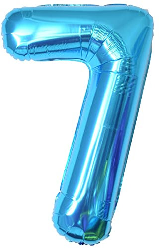 Geburtstag zahlen luftballon 7 jahre | Blau Folienballon 7 XXL -Riesen Folienballon in 40 - 101cm Geburtstagsdeko - Ballon Zahl Deko zum Geburtstag .Fliegt mit Helium