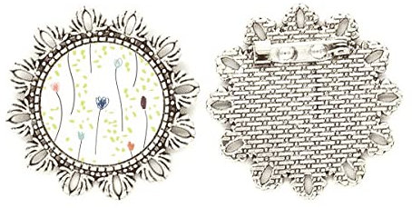 Fleur s Art Broche en argent Fleur Crochet Broche, M