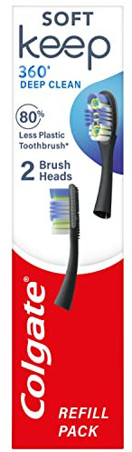 Colgate Keep 360 Deep Clean Toothbrush Replacement Heads - to be used with Colgate Keep replaceable head toothbrush - comes in a pack of 2 - soft toothbrush replacement heads - tongue and cheek cleaner
