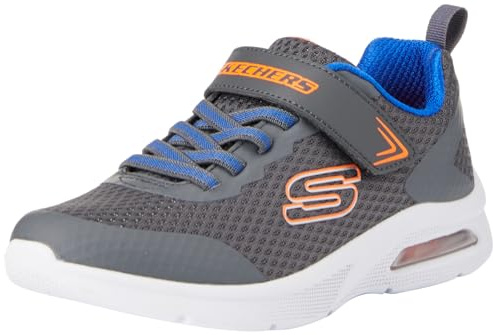 Skechers Skechers Boys, Sneaker, Charcoal Textile/Synthetic/Blue & Orange,
