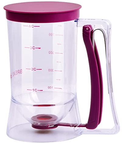 Vesaneae Dispenser per Pastella 900ml, Dosatore per Impasti con Scala Graduata, Batter Distributore Miscelatore Manuale, Separatore di Pastella, Dispenser di Imbuto per Torte, Pancake, Muffin, Waffle