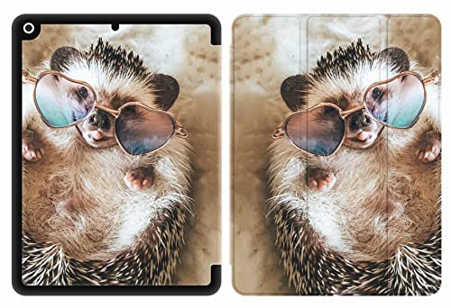 Sunrive Tablet hülle kompatibel mit iPad mini 5. Generation 7.9 2019/iPad Mini 4 2015 Cover Case,PU Leder Stoßfeste Schutzhülle Trifold Ständer Schutzhülle mit Stifthalter-Igel,