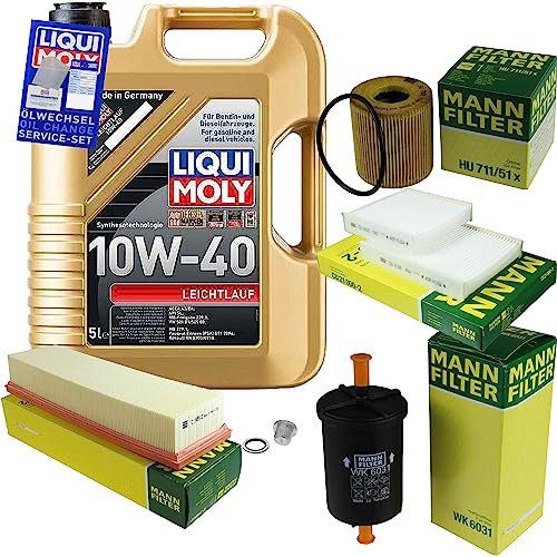 EISENFELS Inspektionspaket Wartungspaket Filterset mit 5 L Motoröl 10W-40 Ölfilter Luftfilter Kraftstofffilter Innenraumfilter Verschlussschraube