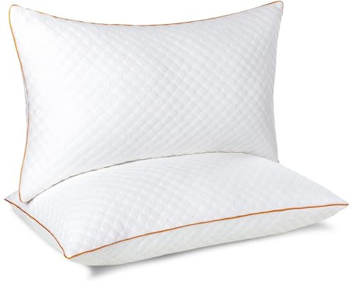 Maxzzz Packung mit 2 Kissen, 75 x 50 cm, aus Bambusfaser, Hotelkissen für einen optimalen Schlaf, waschbarer Bezug inklusive