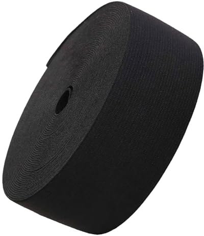 LABUYI 1 Rolle Gummiband,Gummiband 50mm Breit,Gummiband nähen,Gummiband breit,elastisches Band,Gummiband für hosenbund,Gummiband Schwarz,für Kleidung,Mützen,Handschuhe,Socken,Länge 5M (Schwarz)