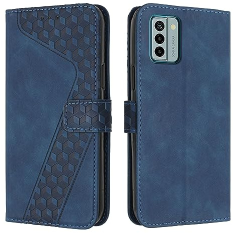 OKZone Kompatibel mit Nokia G22 Hülle, PU Leder Handyhülle Tasche Wallet Schutzhülle Nokia G22, Flip Cover Klappbar Etui mit Magnet Kartenfach TPU Lederhülle (Blau)