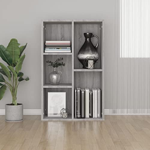 ZQQLVOO Bücherregale Bücherregal Standregal Lagerregal cd Regal Bücherregal/Sideboard Grau Sonoma 50x25x80 cm Holzwerkstoff Geeignet für Diele, Schlafzimmer, Wohnzimmer