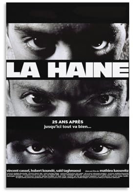Filmposter La Haine 90er Jahre (3) Poster Malerei Leinwand Wandkunst Wohnzimmer Poster Gemälde 30,5 x 45,7 cm