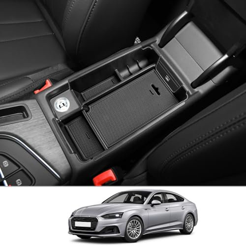 CDEFG Kompatibel mit Audi A4 B9 / A5 F5 2017-2023 2024 Mittelkonsole Organizer Aufbewahrungsbox Zentrale Steuerung Auto Center Console Tray A4 B9 8W Avant Hybrid Zubehör