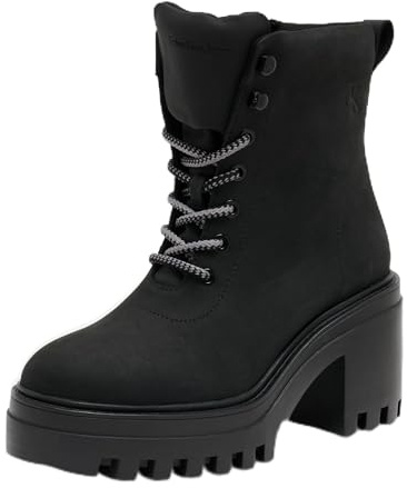 Calvin Klein Damen Mid Boot Stiefel Chunky Heeled Zip mit Absatz