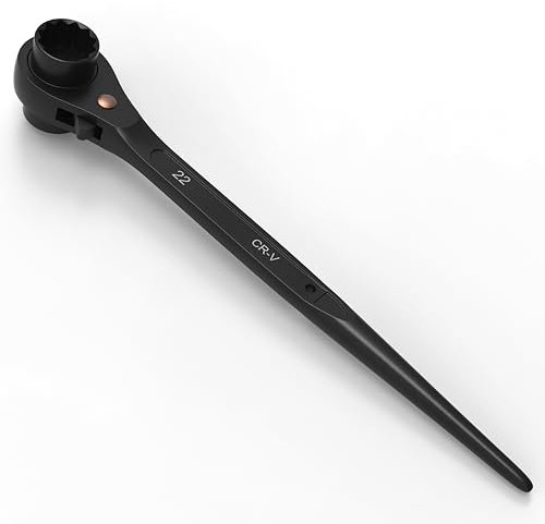 Scafom-rux Chiave da Ponteggio [36 cm di lunghezza | 19/22] Chiave a Cricchetto per Ponteggi - Chiave a Cricchetto - Chiavi a Cricchetto - Chiavi Fisse a Cricchetto - Accessori Ponteggio - Cricchetto