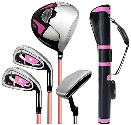 Golfklubbset för damer, golfklubba, set för kvinnor, komplett golfklubbset, golfklubbsset med golfklubbor och stativväska för kvinnor och nybörjare.