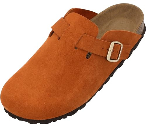 Palado Clogs Damen Kiel Premium Leather - bequeme Pantoletten Made in Spain - elegante Hausschuhe mit Kork-Fußbett - modische Sommerschuhe