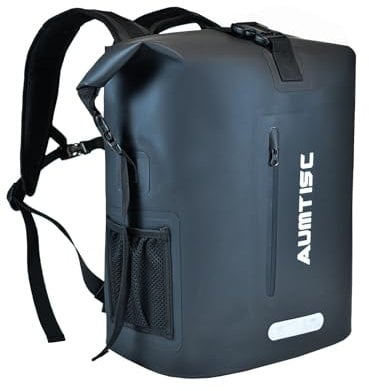 AUMTISC Wasserdichter Rucksack 35L,Roll top Wasserdichter Beute Dry Bag Waterproof Backpack Dry Bag mit Computereinsatz für Kajak, Angeln,Motor