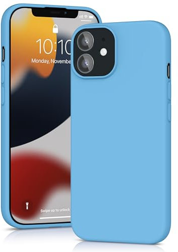YATWIN für iPhone 12 Mini Hülle, Premium Silikon Handyhülle mit Kameraschutz, Seidig-Weicher Berühren Ultra Dünne Stoßfeste Kratzfeste Schutzhülle, Himmelblau